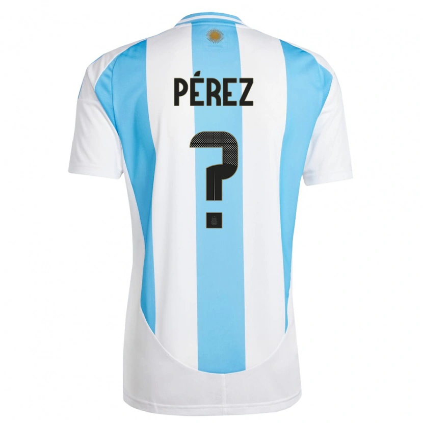 Danxen Mulher Camisola Argentina Tomás Pérez #0 Branco Azul Principal 24-26 Camisa