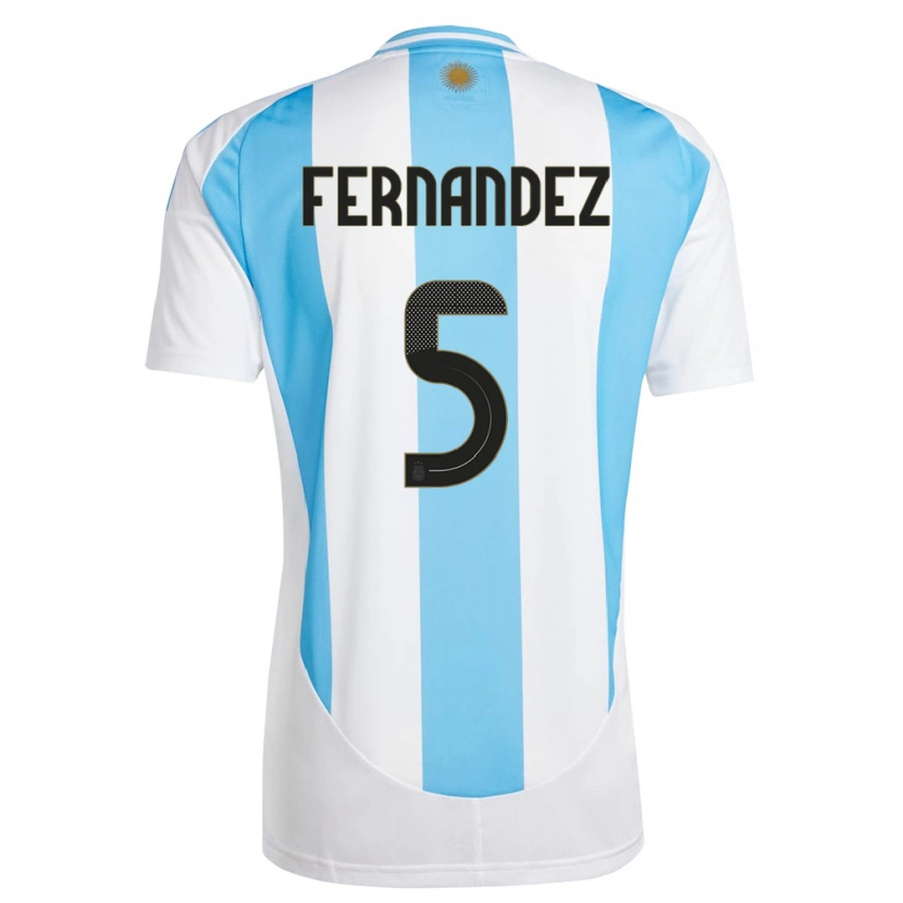 Danxen Mulher Camisola Argentina Ezequiel Fernández #5 Branco Azul Principal 24-26 Camisa