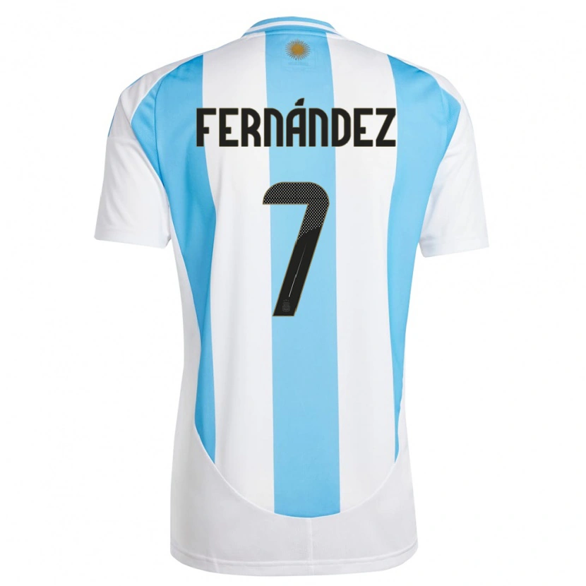 Danxen Mulher Camisola Argentina Thiago Fernández #7 Branco Azul Principal 24-26 Camisa