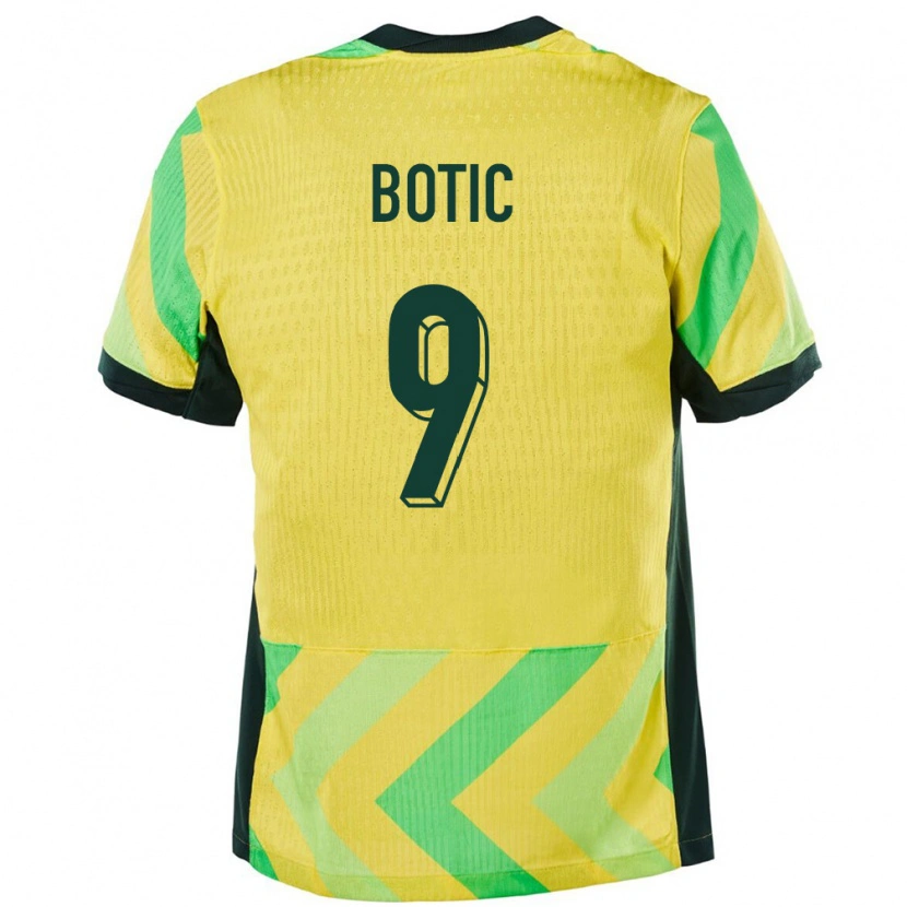 Danxen Mulher Camisola Austrália Noah Botic #9 Dourado Principal 24-26 Camisa