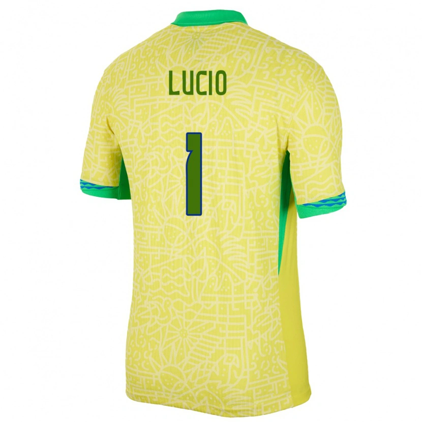 Danxen Mulher Camisola Brasil João Lucio #1 Amarelo Principal 24-26 Camisa