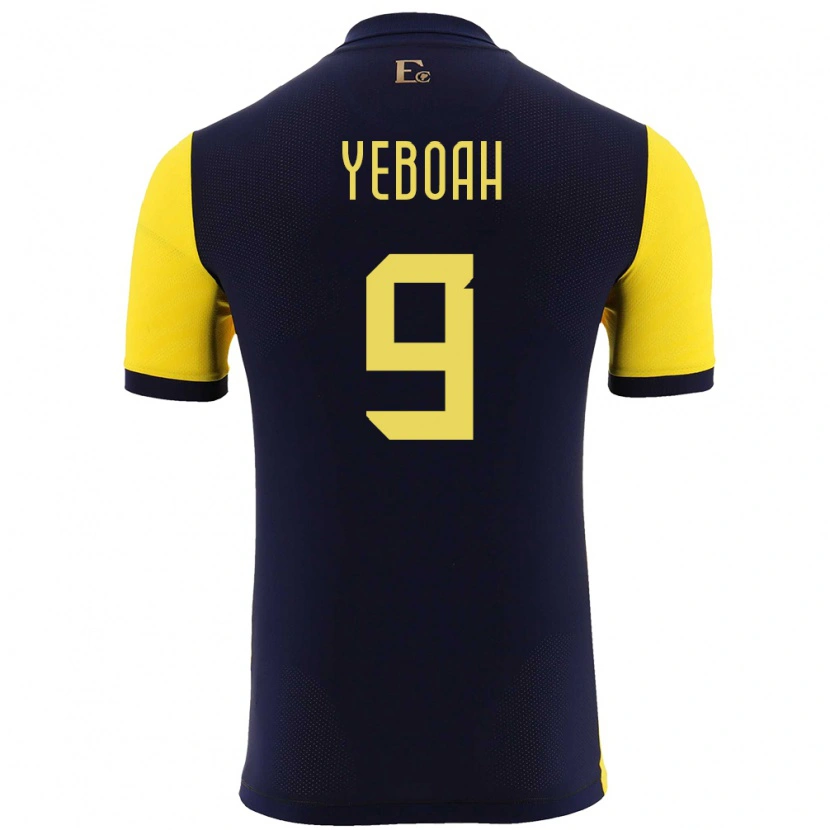 Danxen Mulher Camisola Equador John Yeboah #9 Amarelo Principal 24-26 Camisa