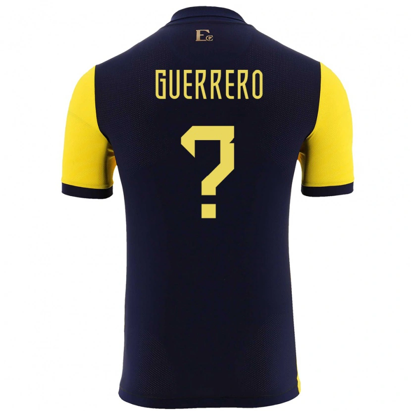 Danxen Mulher Camisola Equador Johan Guerrero #0 Amarelo Principal 24-26 Camisa