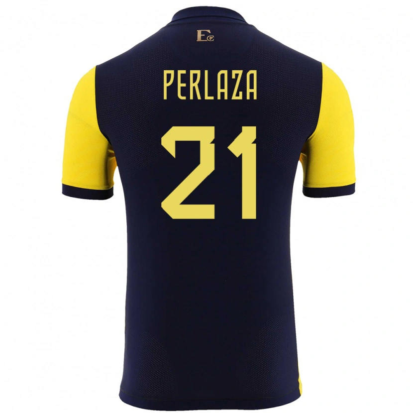 Danxen Mulher Camisola Equador Ronald Perlaza #21 Amarelo Principal 24-26 Camisa