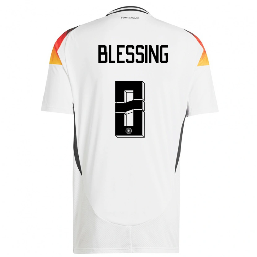 Danxen Mulher Camisola Alemanha Èlisée Blessing #8 Branco Principal 24-26 Camisa