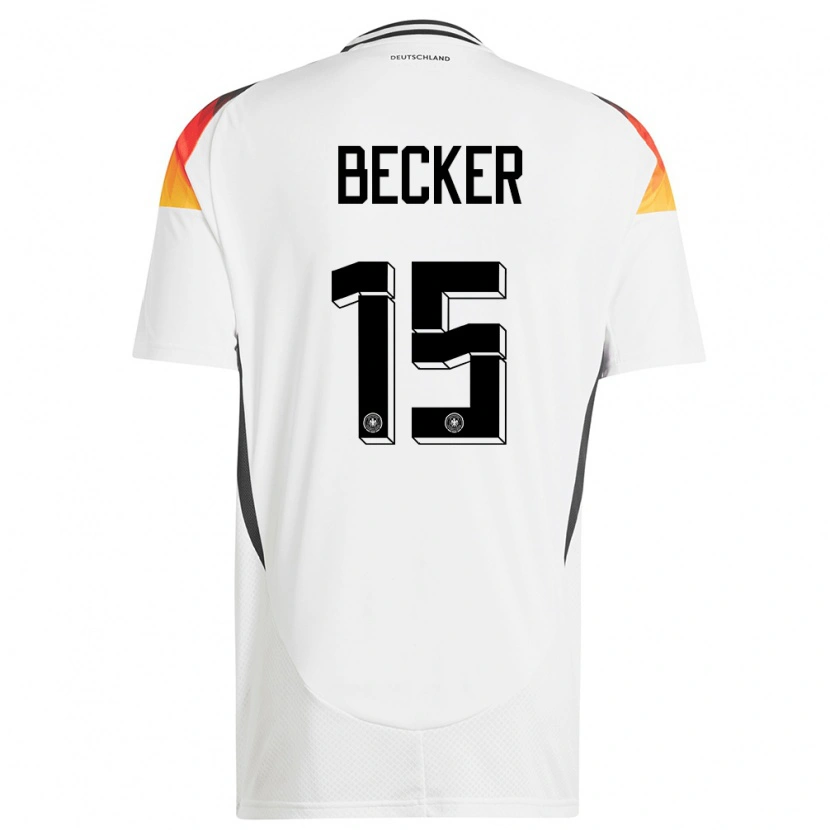 Danxen Mulher Camisola Alemanha Jesper Becker #15 Branco Principal 24-26 Camisa