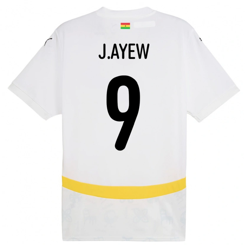 Danxen Mulher Camisola Gana Jordan Ayew #9 Branco Principal 24-26 Camisa