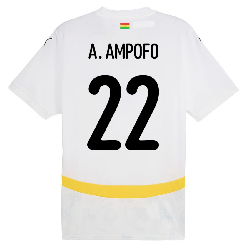 Danxen Mulher Camisola Gana Eugene Amankwah Ampofo #22 Branco Principal 24-26 Camisa
