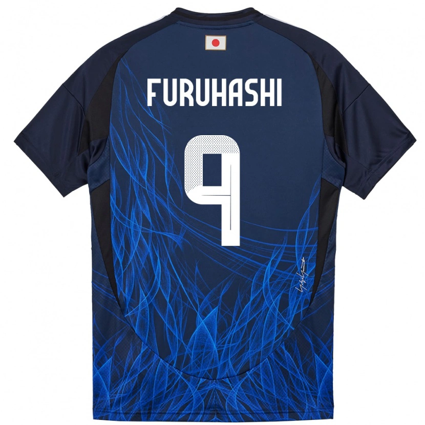 Danxen Mulher Camisola Japão Kyogo Furuhashi #9 Azul Escuro Principal 24-26 Camisa