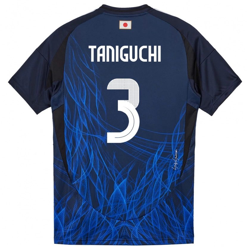 Danxen Mulher Camisola Japão Shogo Taniguchi #3 Azul Escuro Principal 24-26 Camisa