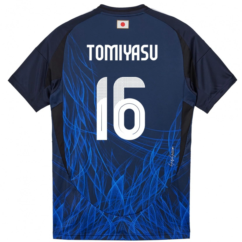 Danxen Mulher Camisola Japão Takehiro Tomiyasu #16 Azul Escuro Principal 24-26 Camisa