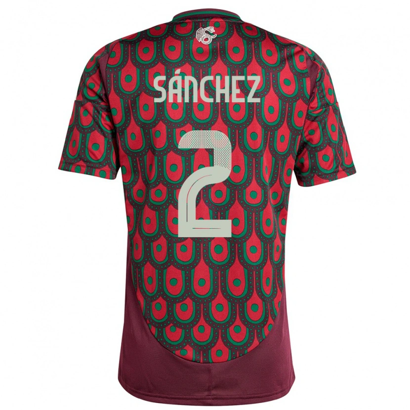 Danxen Mulher Camisola México Jorge Sánchez #2 Marrom Principal 24-26 Camisa