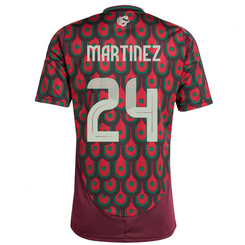 Danxen Mulher Camisola México Guillermo Martínez #24 Marrom Principal 24-26 Camisa