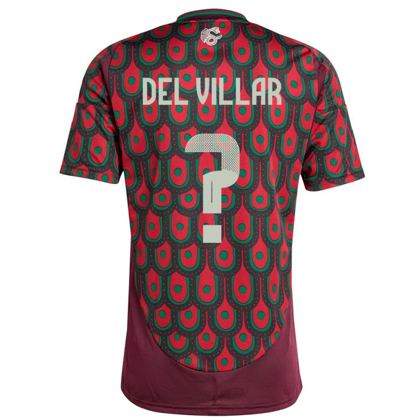 Danxen Mulher Camisola México Everardo Del Villar #0 Marrom Principal 24-26 Camisa