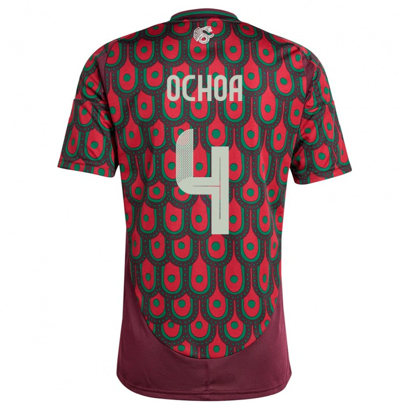 Danxen Mulher Camisola México Diego Ochoa #4 Marrom Principal 24-26 Camisa
