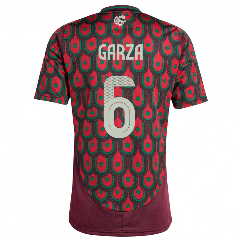 Danxen Mulher Camisola México César Garza #6 Marrom Principal 24-26 Camisa