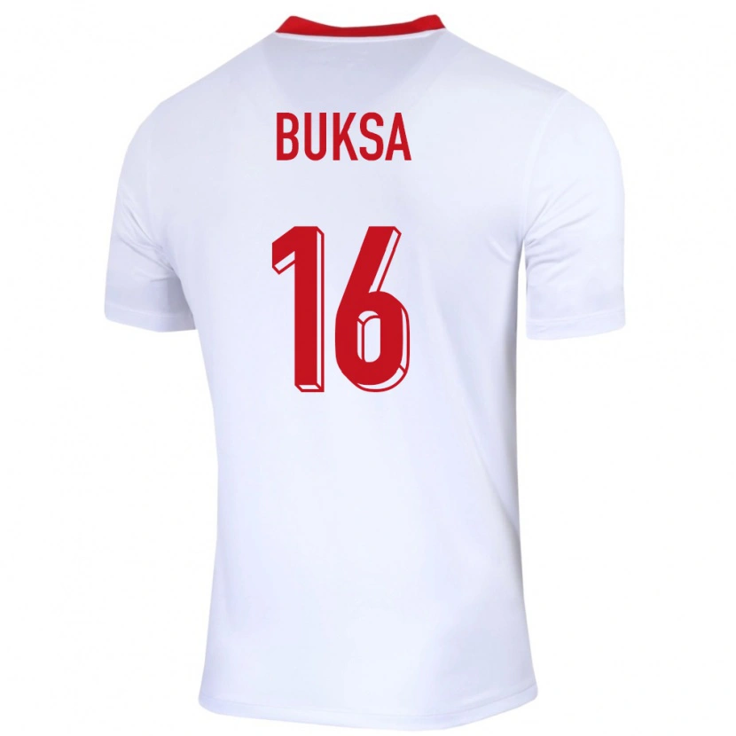 Danxen Mulher Camisola Polónia Adam Buksa #16 Branco Principal 24-26 Camisa