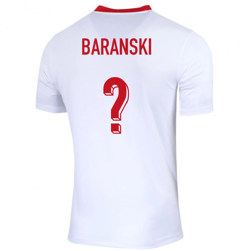Danxen Mulher Camisola Polónia Kacper Baranski #0 Branco Principal 24-26 Camisa