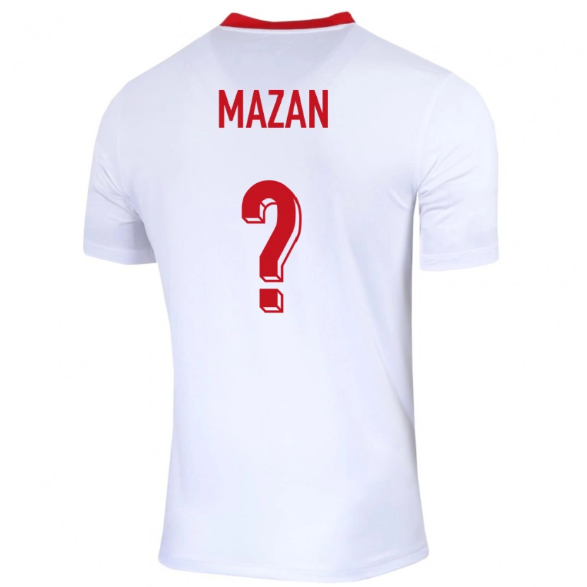 Danxen Mulher Camisola Polónia Przemyslaw Mazan #0 Branco Principal 24-26 Camisa