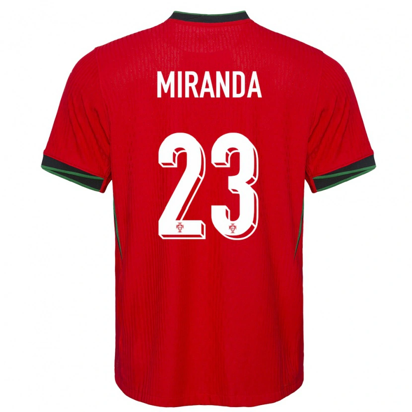 Danxen Mulher Camisola Portugal João Miranda #23 Vermelho Principal 24-26 Camisa