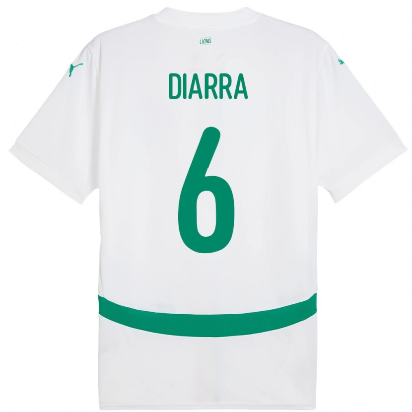 Danxen Mulher Camisola Senegal Habib Diarra #6 Branco Principal 24-26 Camisa