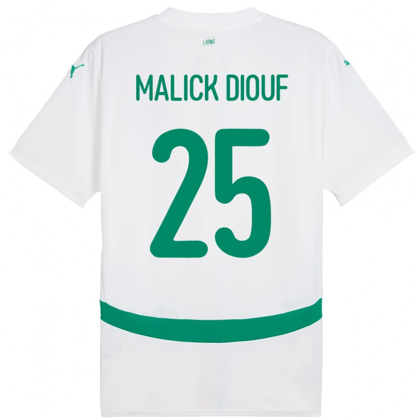Danxen Mulher Camisola Senegal El Hadji Malick Diouf #25 Branco Principal 24-26 Camisa