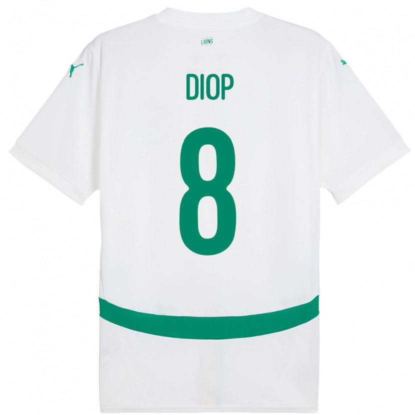 Danxen Mulher Camisola Senegal Amidou Diop #8 Branco Principal 24-26 Camisa