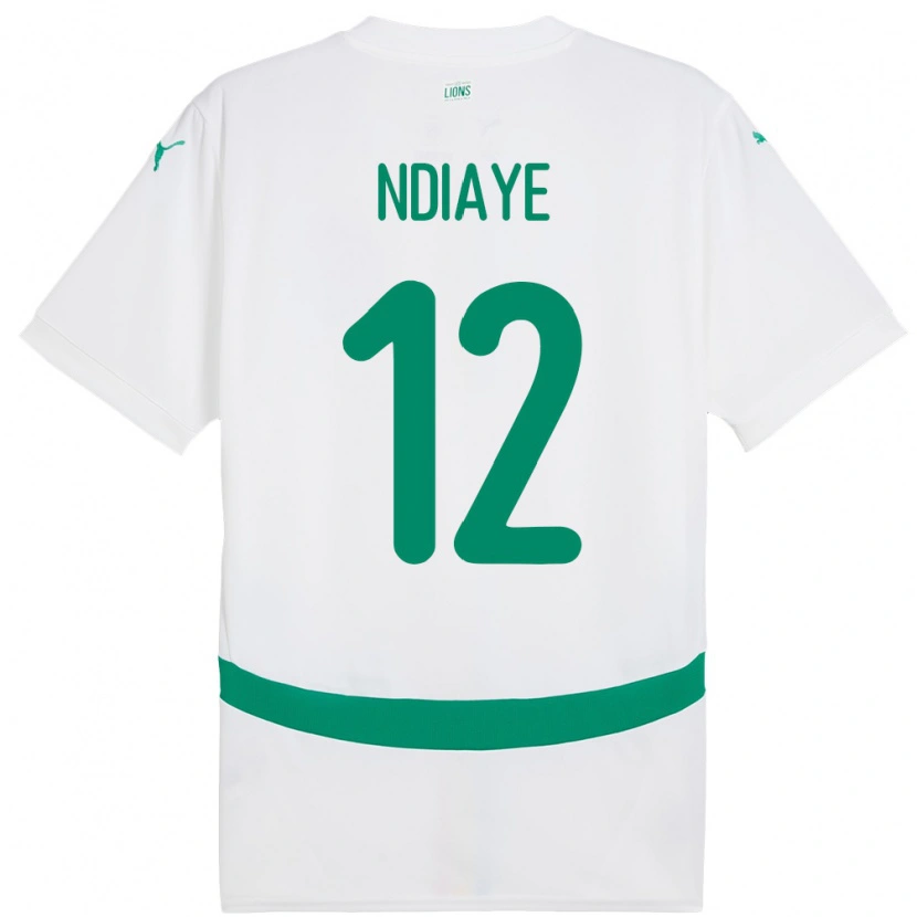 Danxen Mulher Camisola Senegal Babacar Ndiaye #12 Branco Principal 24-26 Camisa