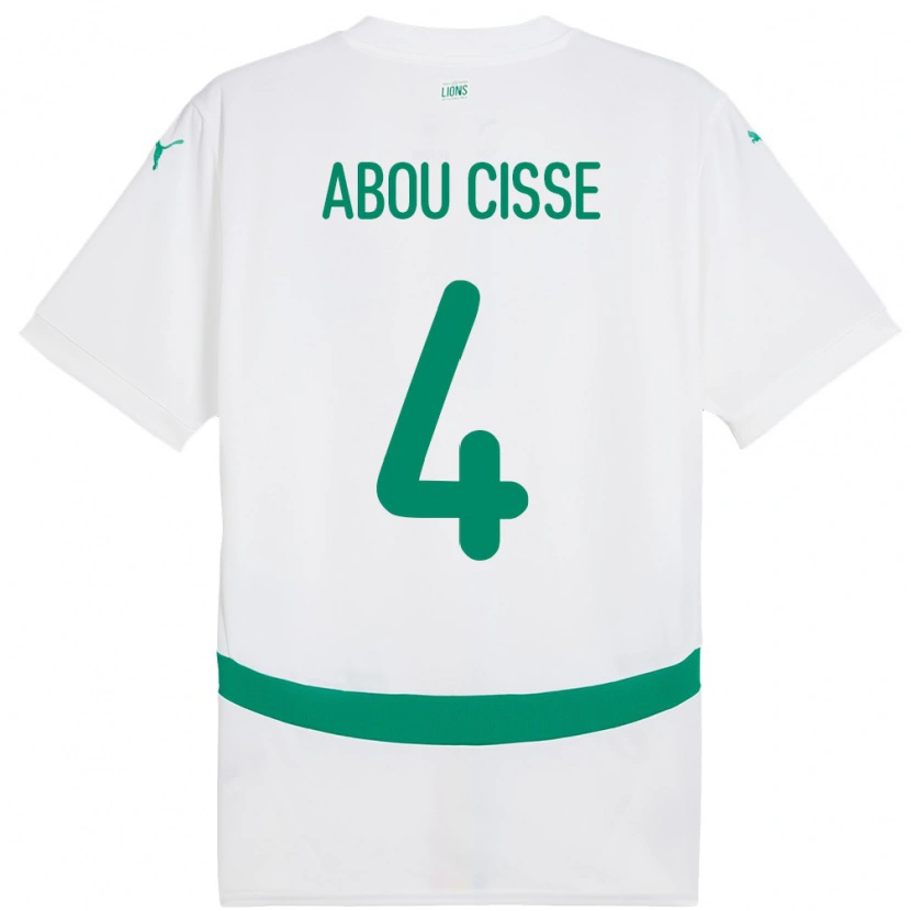 Danxen Mulher Camisola Senegal Pape Abou Cisse #4 Branco Principal 24-26 Camisa