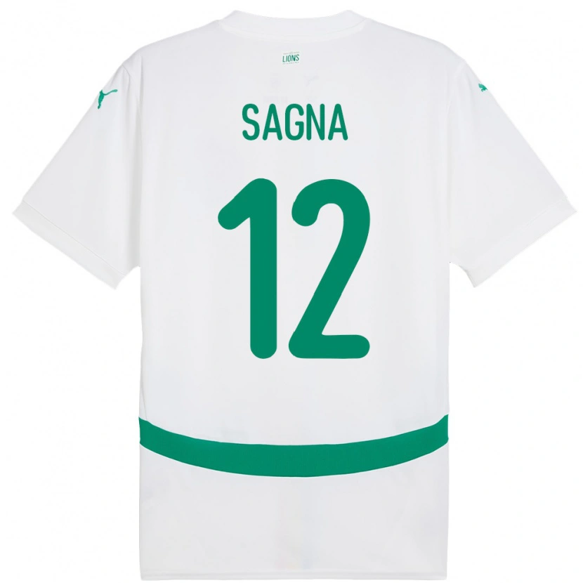 Danxen Mulher Camisola Senegal Safietou Sagna #12 Branco Principal 24-26 Camisa