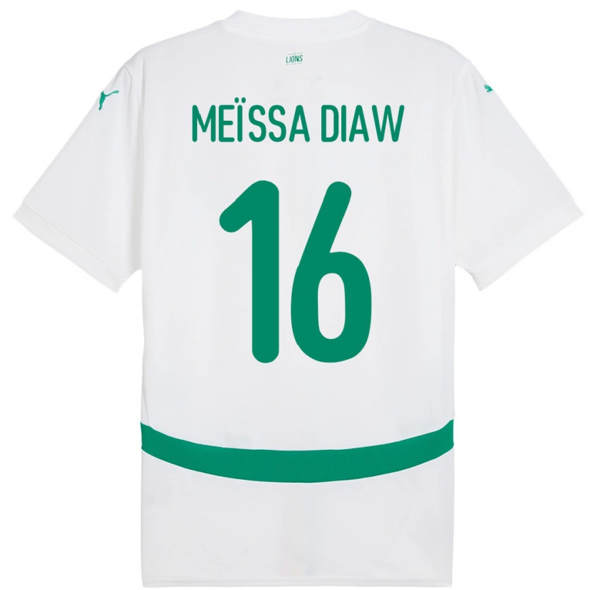 Danxen Mulher Camisola Senegal Ndeye Meissa Diaw #16 Branco Principal 24-26 Camisa