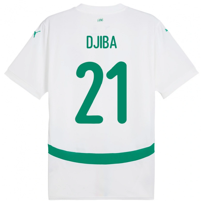 Danxen Mulher Camisola Senegal Francois Djiba #21 Branco Principal 24-26 Camisa