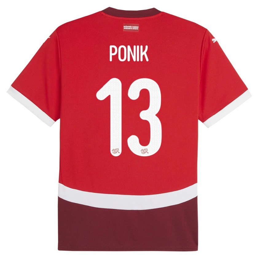 Danxen Mulher Camisola Suiça Gentian Ponik #13 Vermelho Principal 24-26 Camisa