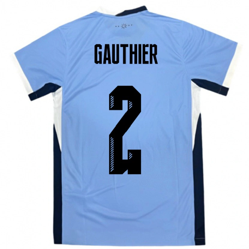 Danxen Mulher Camisola Uruguai Valentin Gauthier #2 Branco Preto Principal 24-26 Camisa