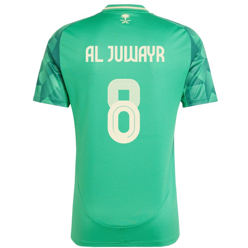 Danxen Mulher Camisola Arábia Saudita Musab Al-Juwayr #8 Verde Principal 24-26 Camisa