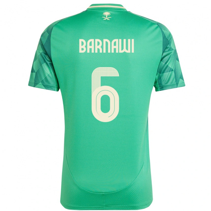 Danxen Mulher Camisola Arábia Saudita Saleh Barnawi #6 Verde Principal 24-26 Camisa