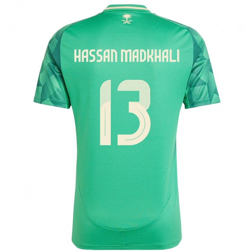 Danxen Mulher Camisola Arábia Saudita Mohammed Hassan Madkhali #13 Verde Principal 24-26 Camisa