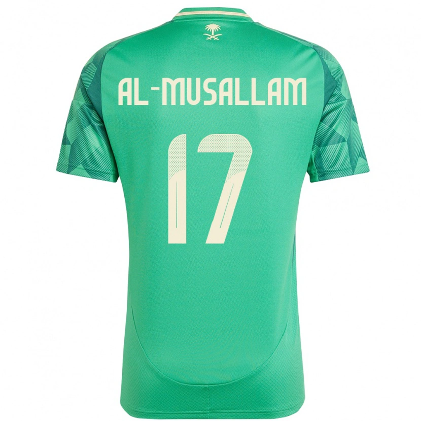 Danxen Mulher Camisola Arábia Saudita Hassan Al-Musallam #17 Verde Principal 24-26 Camisa