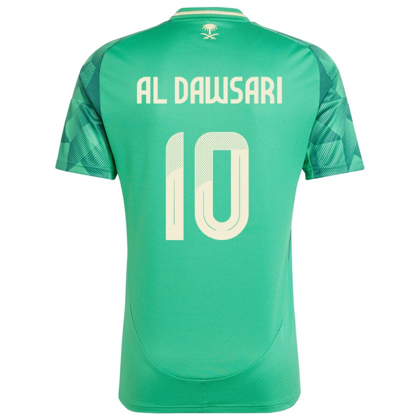 Danxen Mulher Camisola Arábia Saudita Salem Al Dawsari #10 Verde Principal 24-26 Camisa