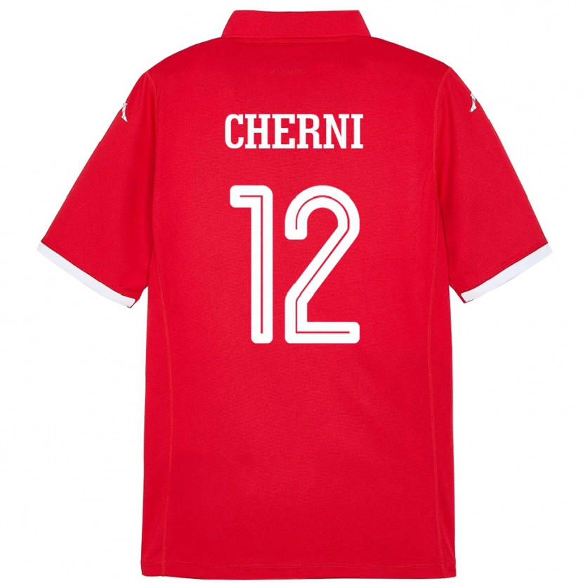 Danxen Mulher Camisola Tunísia Amin Cherni #12 Vermelho Principal 24-26 Camisa