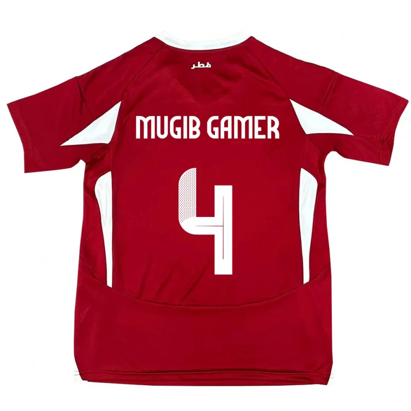 Danxen Mulher Camisola Catar Abdalla Mugib Gamer #4 Vermelho Principal 24-26 Camisa
