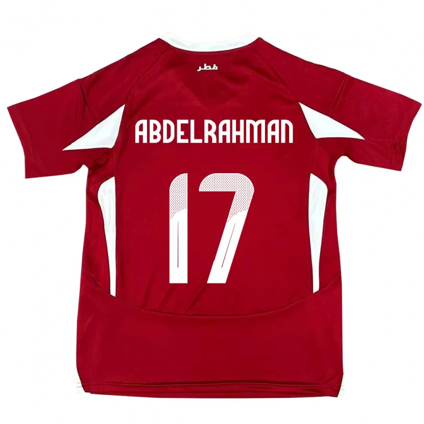 Danxen Mulher Camisola Catar Abdelrahman Fahmi Moustafa #17 Vermelho Principal 24-26 Camisa