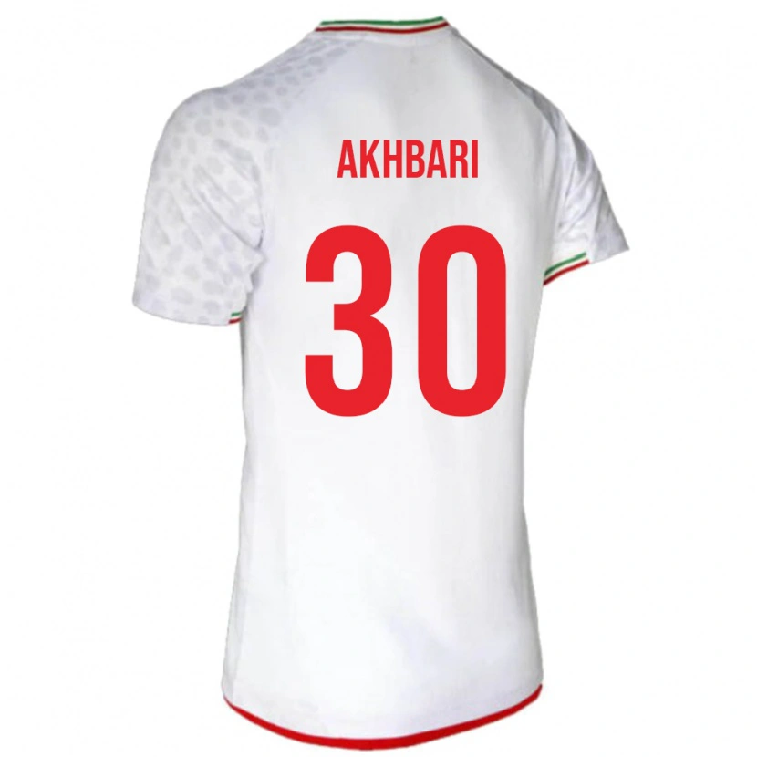 Danxen Mulher Camisola Irã Mohammadreza Akhbari #30 Branco Principal 24-26 Camisa