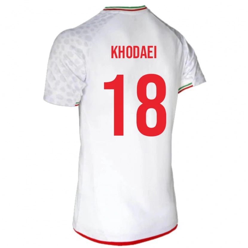 Danxen Mulher Camisola Irã Alireza Khodaei #18 Branco Principal 24-26 Camisa