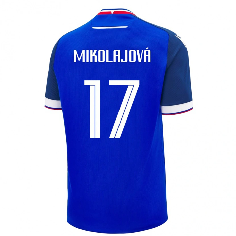Danxen Mulher Camisola Eslováquia Mária Mikolajová #17 Azul Principal 24-26 Camisa