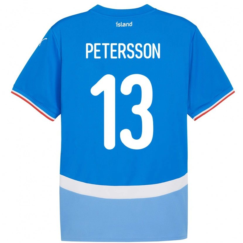 Danxen Mulher Camisola Islândia Lúkas Petersson #13 Azul Principal 24-26 Camisa