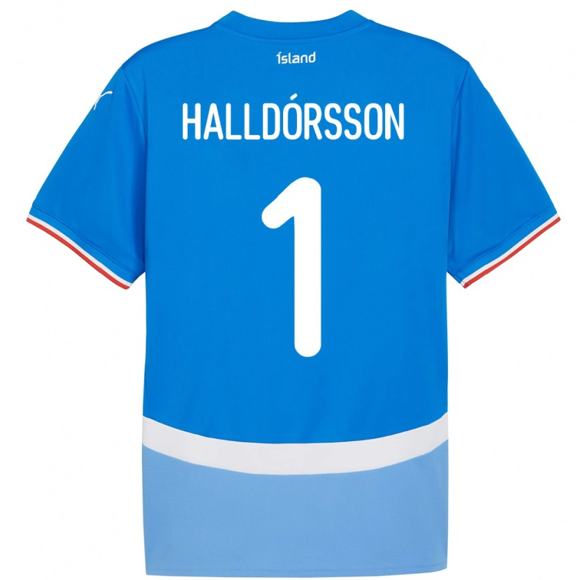 Danxen Mulher Camisola Islândia Elmar Ágúst Halldórsson #1 Azul Principal 24-26 Camisa