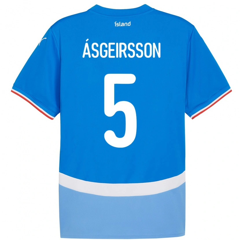 Danxen Mulher Camisola Islândia Sölvi Snaer Ásgeirsson #5 Azul Principal 24-26 Camisa