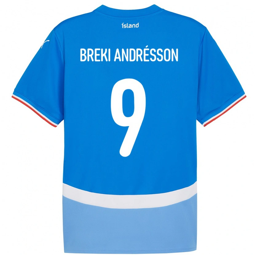 Danxen Mulher Camisola Islândia Benoný Breki Andrésson #9 Azul Principal 24-26 Camisa