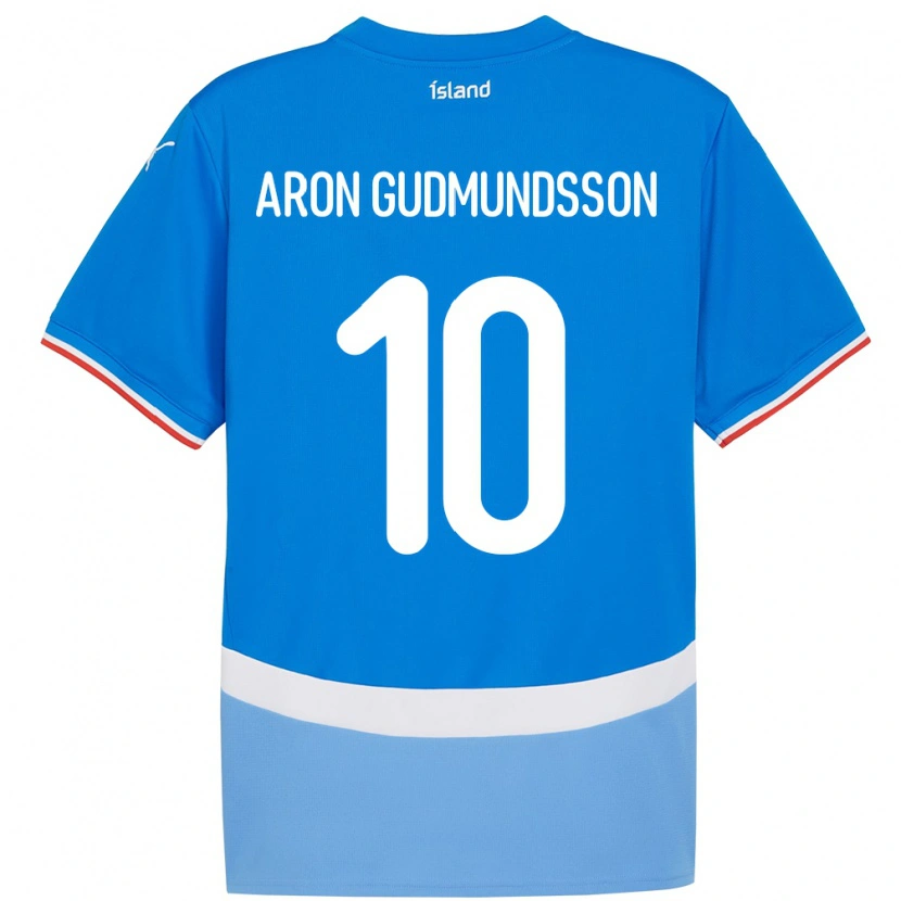 Danxen Mulher Camisola Islândia Eggert Aron Gudmundsson #10 Azul Principal 24-26 Camisa